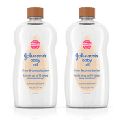 (2 pack) (2 pack) Johnson's Baby Oil with Shea & Cocoa Butter, 20 fl. oz