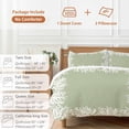 thumbnail image 6 of 3 Piece Coastal Coral Duvet Cover Set Queen Size,Microfiber Comforter/Quilt Cover with Corner Ties and 2 Pillowcases,Sage Green Ocean Marine Nautical Beach All Season Soft Bedding with Zipper Closure, 6 of 8