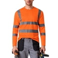 thumbnail image 4 of Ubon Men's 3-Pack Hi Vis Shirt Long Sleeve Shirt Reflective Construction Shirt Orange M, 4 of 9