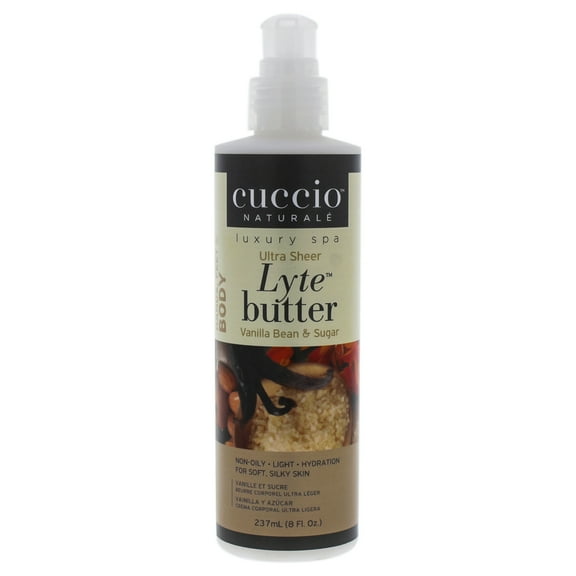 Lyte Ultra-Sheer Body Butter - Vanilla Bean and Sugar by Cuccio for Unisex - 8 oz Body Butter