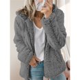 thumbnail image 4 of Chaqueta Ligera y Cálida para Mujer con Capucha y Cremallera, Estilo , Ideal para el Invierno. Gris Oscuro XXL, 4 of 6