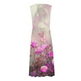 thumbnail image 4 of RKSTN Robes d'Invitée de Mariage pour Femmes Mode Décontractée Amples Grande Taille Évasées Robes d'Été Décontractées Bohèmes à Imprimé Floral Sans Manches à Col en V Poitrine Enveloppée Robes de Cocktail, 4 of 5