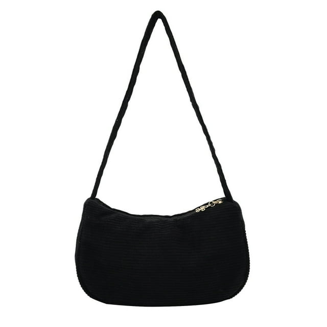 Sac à Main en Velours Côtelé pour Femmes Mode Couleur Unie (Bleu)
