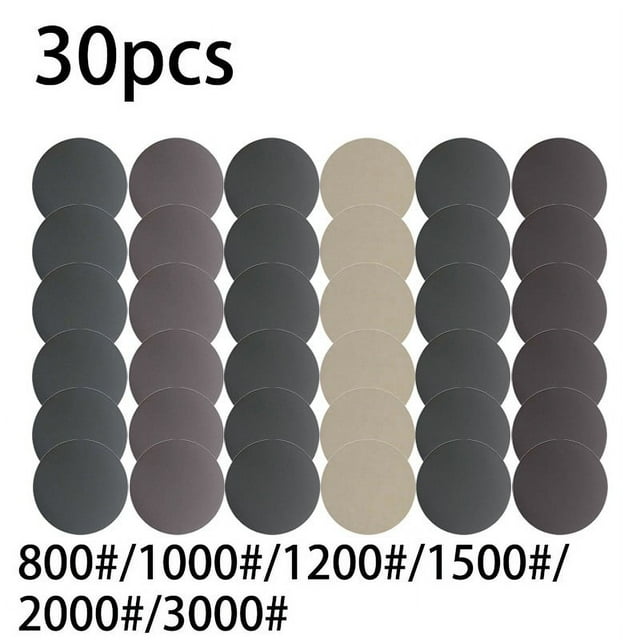 Bgsha 30Pcs 125mm Wet and Dry Sanding Discs 5 Inch Hook & Loop Sandpaper 800-3000 Grit