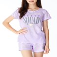 thumbnail image 2 of Ensemble de Pyjama 2 Pcs pour Filles, Rayures et Paillettes, Taille 6-16, 2 of 7