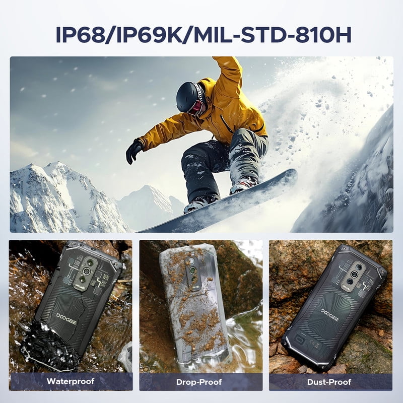DOOGEE Blade 10 Ultra Energy Rugged Phone 4.5G,36GB+256GB/2TB /6150mAh OTG / 64MP/ 6.56" HD+ 90Hz Android 15 Rugged Smartphone Dual SIM/NFC/Face ID/Fingerprint/IP68/IP69K Waterproof Phone 2026