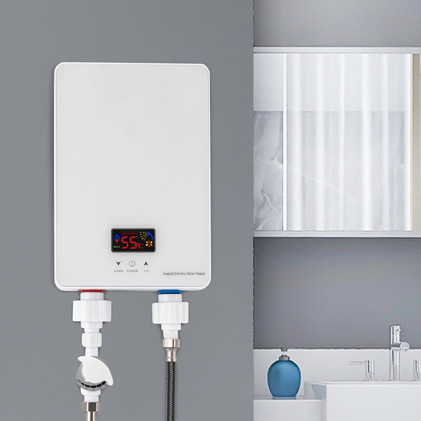 Instant Hot Water Heater 6000W Electric Tankless On Demand House Shower Sink
