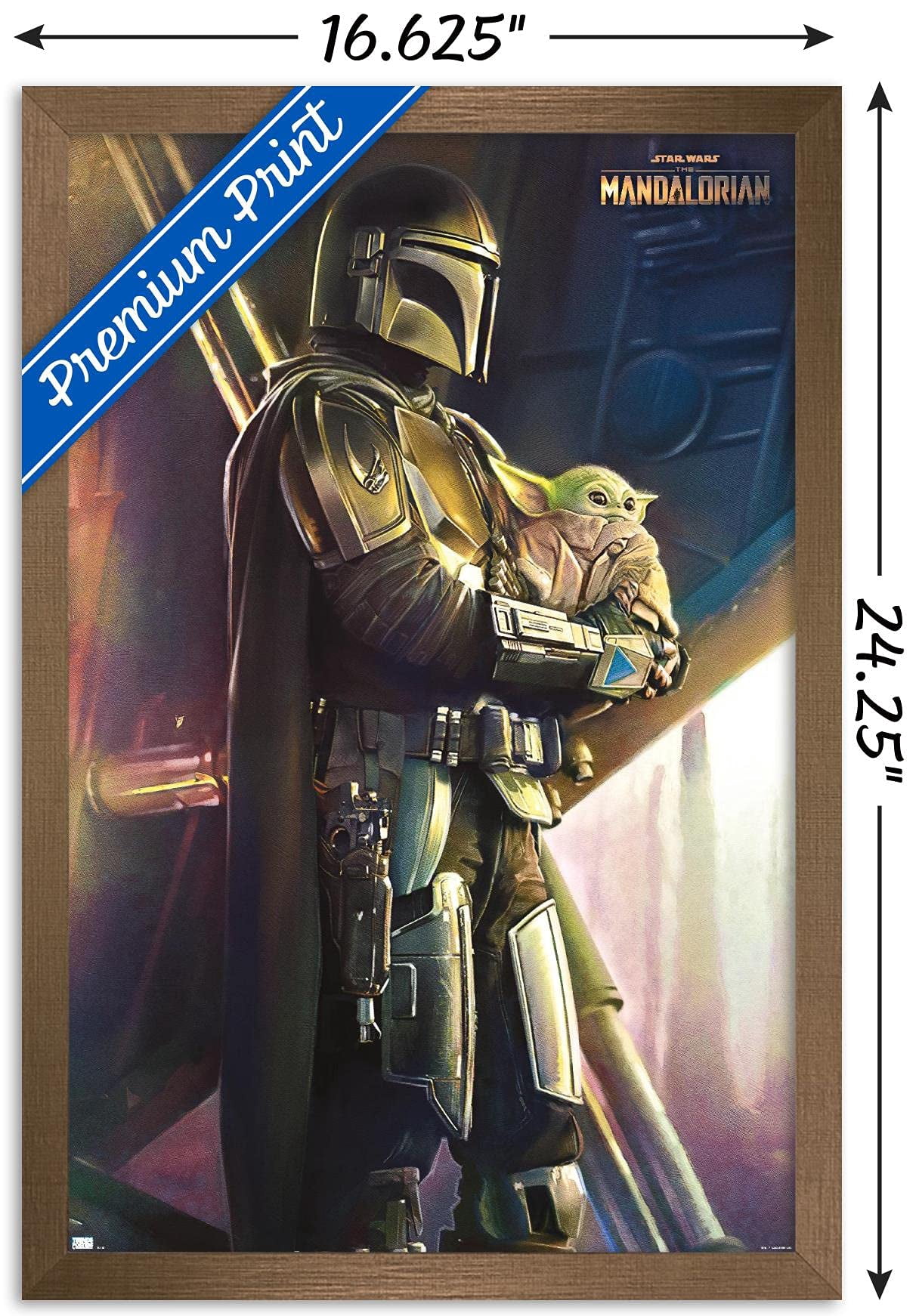 Star Wars: The Mandalorian - Held Wall Poster, 14.725" x 22.375", Framed