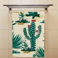thumbnail image 4 of Coolnut Fingertip Hand Towels, Set of 2 Pcs Summer Cactus On Desert Absorbent Face Bath Towels for Bathroom Kitchen, 30"x15", 4 of 6