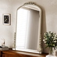 thumbnail image 2 of BEAUTYPEAK 24"x 32" Arched Vanity Mirror Vintage Decor Mirror Wall Mounted, Antique Silver, 2 of 8