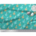 thumbnail image 2 of Soimoi Green Cotton Duck Fabric Leaves & Floral Print Printed Craft Fabric By the Yard 44 Inch Wide, 2 of 3