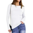 thumbnail image 4 of Fantaslook Fitted Long Sleeve Shirts for Women Stretch Casual Basic Tops Crewneck Ribbed Tees Shirts, 4 of 9