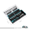 thumbnail image 2 of HB 112-Piece Magnetic Nut Driver & Bit Set KKM002-U, Phillips Pozi Slotted Hex Star Square Spline Tri-Wing Torq Clutch Bits, Magnetic Holder, Socket Adapter, Screwdriver Handle, Case, Made in Taiwan, 2 of 7