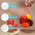 thumbnail image 3 of Paquete de 100 bolsas de malla reutilizables para productos, 35cm/14 pulgadas, bolsas de almacenamiento lavables reutilizables para frutas frescas, verduras, mariscos, blancas, 3 of 5