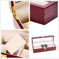 thumbnail image 7 of Watch Box for 6 Watches with Glass Display Top, Elegant Appearance, Jewelry Boxes Storage Boxes Display Boxes, Brown Color, 7 of 7