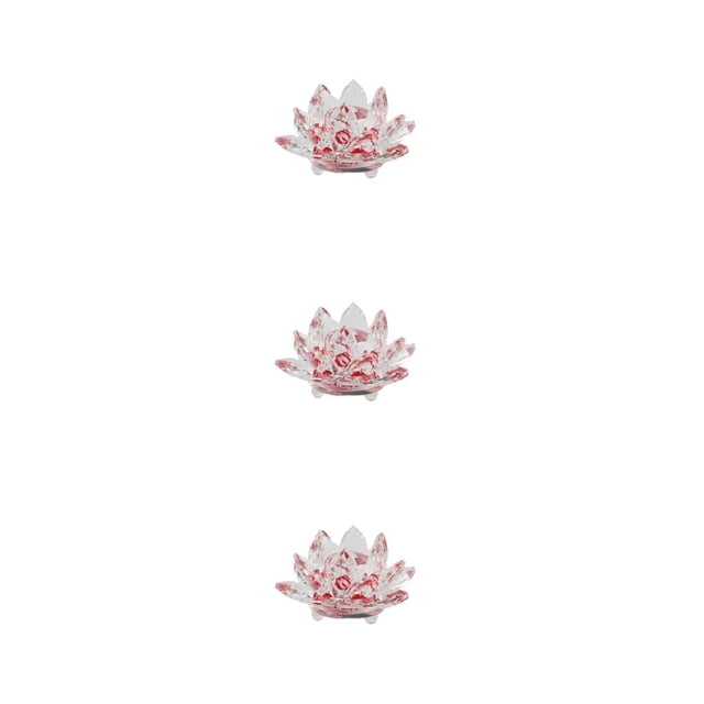 Cateissary Cristal Flor de loto Piedras naturales Minerales Feng Shui Esfera Cristales Colección de flores Boda Hogar Rojo Type1 NO1