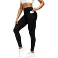 thumbnail image 2 of Gamivast Plus Size Biker Pants for Women with Pockets High Waisted Tummy Control Workout Shorts Quick Dry Athletic Tummy Control Full Length Leggings Compression Gym Running Wear Black M, 2 of 5