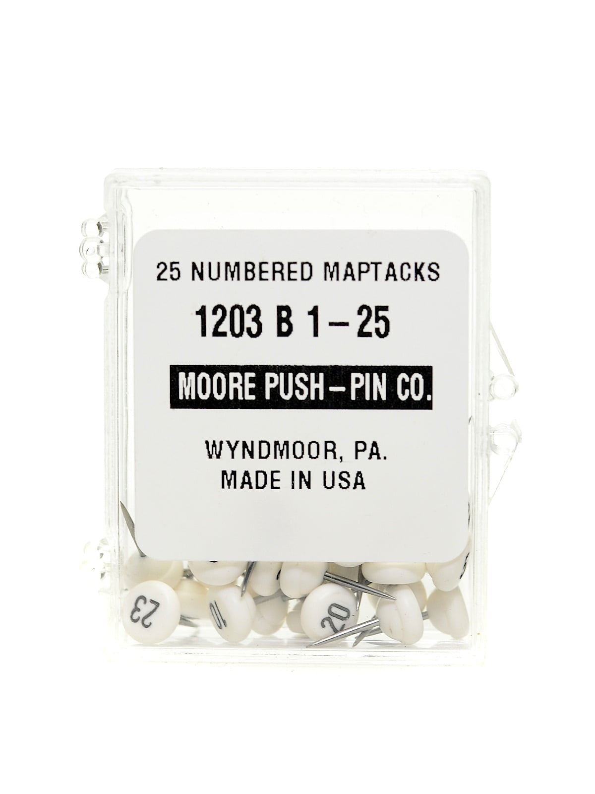 Numbered Map Tacks small, numbers 125 (pack of 3)