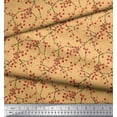 thumbnail image 2 of Soimoi Orange Silk Fabric Cherries Fruits Decor Fabric Printed Yard 42 Inch Wide, 2 of 3
