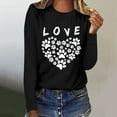 thumbnail image 2 of Women's Graphic Long Sleeve Tops Funny Print Crew Neck Casual Loose Sweatshirts Valentine Day Tee Gift to Ladies(Black,L), 2 of 5