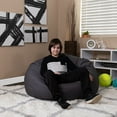 thumbnail image 6 of Oversized Solid Gray Bean Bag Chair for Kids and Adults, 6 of 6