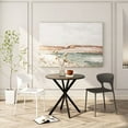 thumbnail image 3 of BSHTI 31.5" Modern Round Dining Table with Crossed Legs, Black Occasional Table, Two Piece Detachable Table Top, Matte Finish Iron Legs, 3 of 11