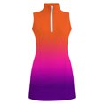 thumbnail image 5 of CAIVO Child Girls Athletic Dress Summer Fashion Gradient Sleeveless Zipper Stand Collar Kids Mini Tennis Shift Dresses For Sportswear, 5 of 5