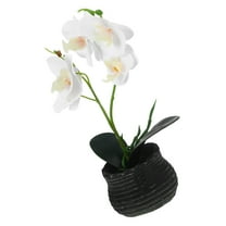 FUTUREORYY Potted Plants Artificial Decor Bonsai White Cement 1Set