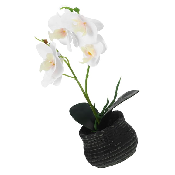 FUTUREORYY Potted Plants Artificial Decor Bonsai White Cement 1Set