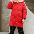 thumbnail image 4 of Outfits for Boys Girls, Kids Puffer Down Coat Winter Clothes Warm Hooded Quilted Jacket Mid Length Heavyweight Overcoat for Boys Girls (6T, Red), 4 of 6