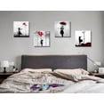 thumbnail image 2 of HFDF Banksy Canvas Wall Art Girl with Red Balloon Street Graffiti Wall Decor There is Always Hope Nola Abstract Artwork Black and Grey Modern Home Office Decorations 4 Pieces 10x8inch Framed, 2 of 6