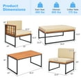 thumbnail image 4 of Costway 5 PCS Patio Furniture Set Acacia Wood Sectional Set with Seat & Back Cushions, 4 of 10