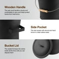 thumbnail image 3 of Ash Bucket with Lid, Shovel and Hand Broom, 2.6 Gallon Fireplace Metal Bucket Reinforced Base & Ash Can, Fire Pit, Wood Burning Stove for Fireplace, 3 of 7