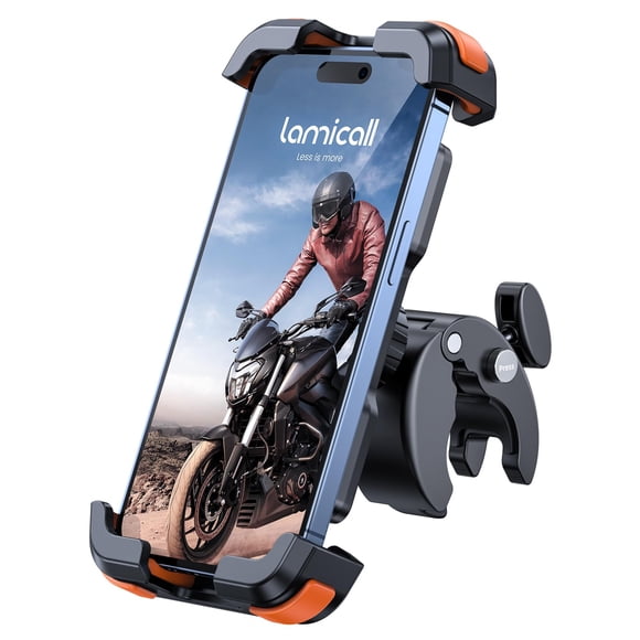 Soporte para teléfono para moto Lamicall, color naranja