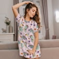 thumbnail image 3 of Picia Fish Seahorse Pattern Women’s Nightdress – Casual Short-sleeved Loose-Fit Sleepwear, Soft Cotton Short-Sleeve Sleep Shirt for Relaxation & Comfort, 3 of 6