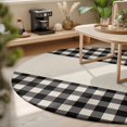 thumbnail image 3 of Round Area Rugs 3.3Ft, Retro Black Non-Slip Washable Circle Rugs Carpet, Farmhouse Buffalo Plaid Vintage Beige Indoor Outdoor Rug Floor Mats Throw Runner for Bedroom Living Room Bathroom, 3 of 8