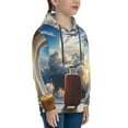 thumbnail image 3 of Fotbe Sunset Airplane Travel View Pattern Youth Pullover Hooded Sweatshirt, Boys Hoodie, Kangaroo Pocket Hoodie for Kids Girls -Large, 3 of 6
