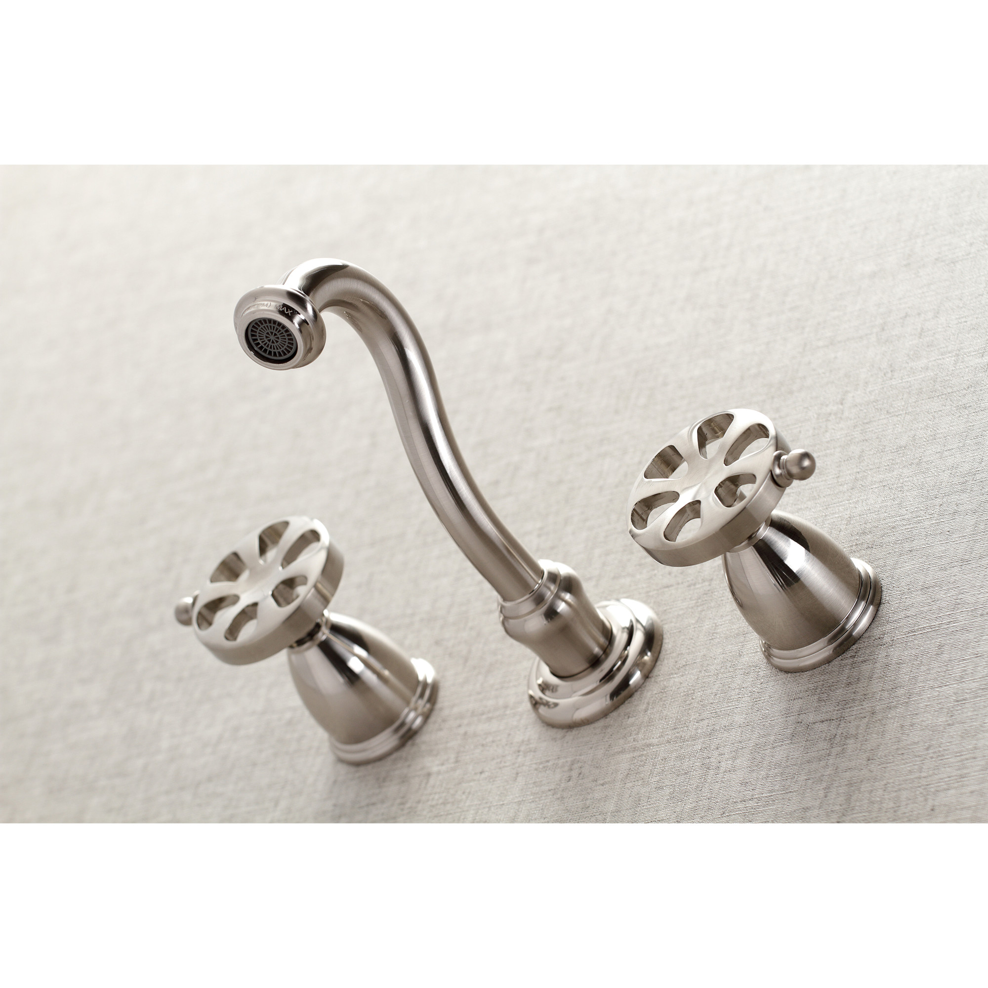 Kingston Brass KS3128RX Belknap Double-Handle Wall Mount Bathroom Faucet, Brushed Nickel