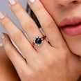 thumbnail image 4 of ANGARA Natural 3.5 ct London Blue Topaz Triple Shank Ring with Alternating in 14K Yellow Gold for Women (Size-9mm) | November Birthstone Jewelry for Women | London Blue Topaz Ring (Ring Size- 4.5), 4 of 11