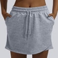 thumbnail image 6 of ClodeEU Women's 2-in-1 Athletic Shorts,Drawstring Waist Workout Shorts with Liner and Pockets Gray,Women's Plus XL, 6 of 9