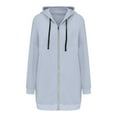 thumbnail image 4 of Breezora Womens Oversized Full Zip Hoodie Long Sleeve Loose Warm Sweatshirt Fall Winter Pullover With Pockets XXXXL Size Light Ashy, 4 of 9