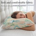 thumbnail image 5 of Teal Red Coastal Pillow Covers, Linen Long Throw Pillow Case, Jellyfish Nautical Beach Coral Starfish Holiday Pillow Protector Decorative Cushion Cover for Living Room/Bedroom 20" x 30", 5 of 8