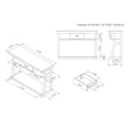 thumbnail image 3 of Emile Indoor 3-Shelf and 1-Drawer Wood Reclaimed Black Oak Console Table for Living Room, 3 of 11