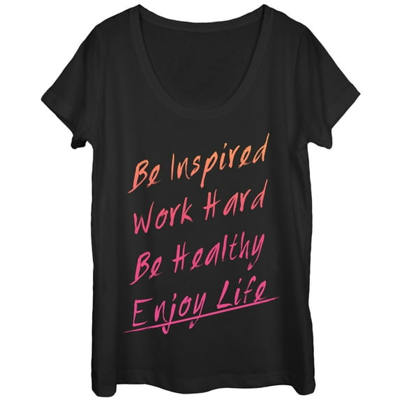 Women's CHIN UP Be Inspired Scoop Neck Black 2X Large