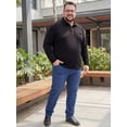 thumbnail image 5 of DARING DIVA Men's Big Tall Chest Pocket Long Sleeve Business Polo Shirt XL Black, 5 of 7