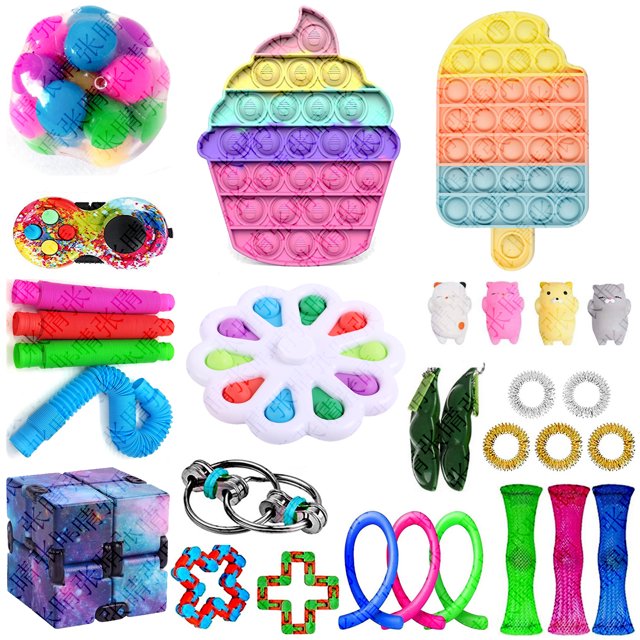ITFABS Jouets de Décompression en Silicone, Kit de Jouets de Type Presse Anti-Stress