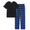 Black / Blue Check, variant on Arshiner Boys Pajamas Short Sleeve and Long Pants 2 Piece Pajama Set for Boys