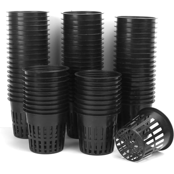 Minzimin 10/20 Pack 4 Inch Net Pots, Slotted Mesh Net Cups, Round Wide Lip Design Hydroponics Supplies Cups for Indoor or Outdoor Growing