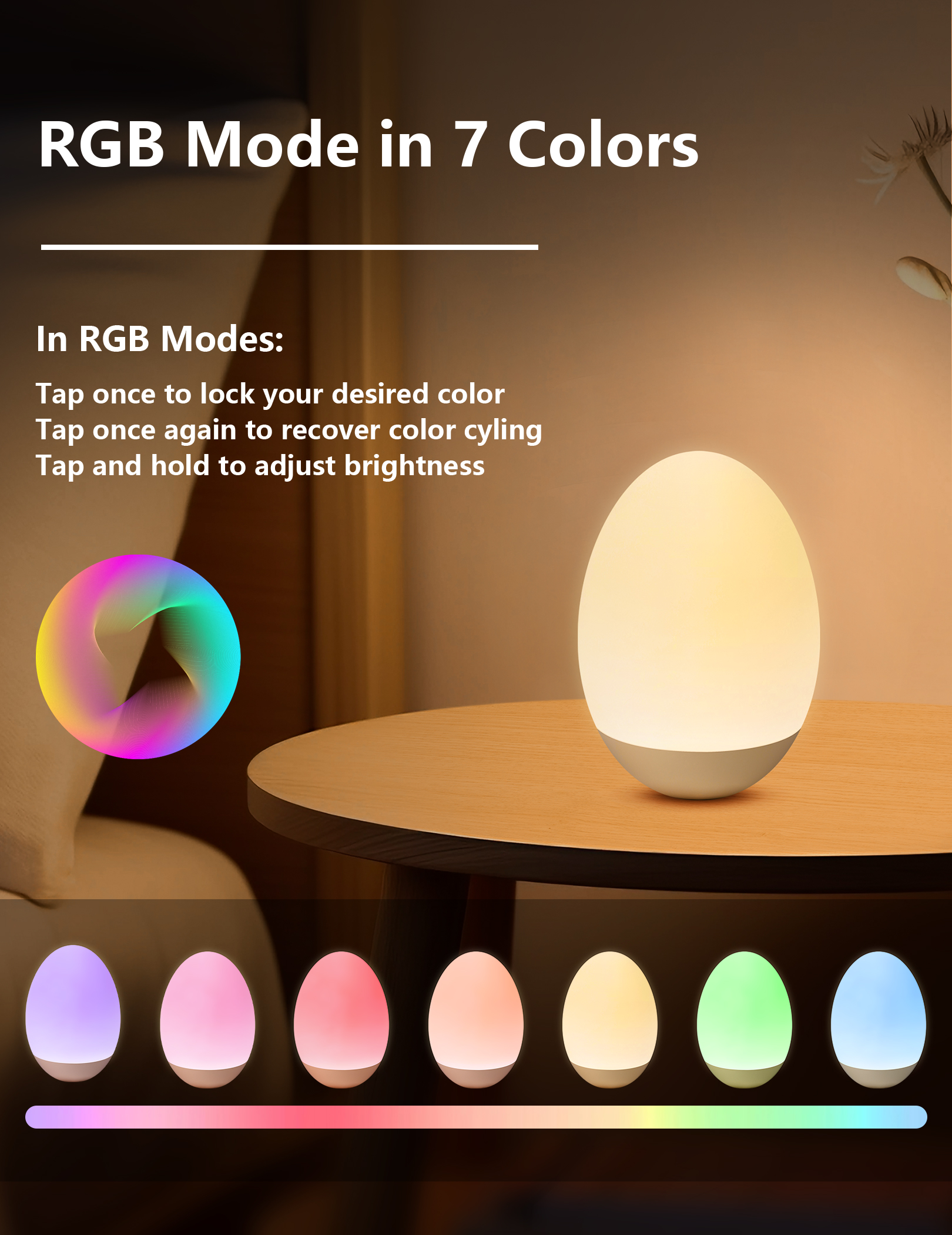 COSJM Egg-Shaped Baby Night Light, BPA Free photo 2