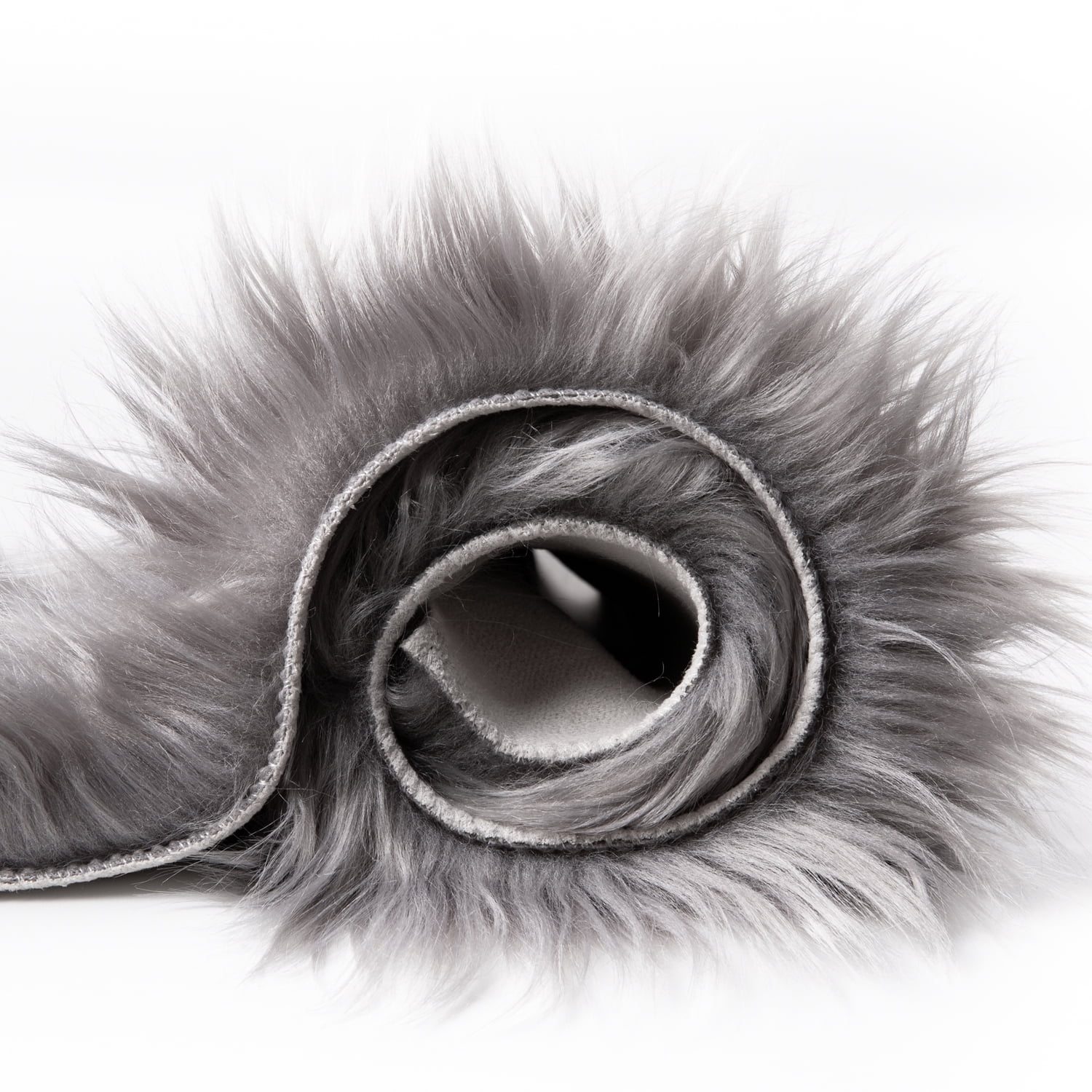 Soft Fluffy Faux Sheepskin Fur Area Rug, Home Decorative Indoor Floor Mat, Rectangle Gray, 2 x 3 Feet